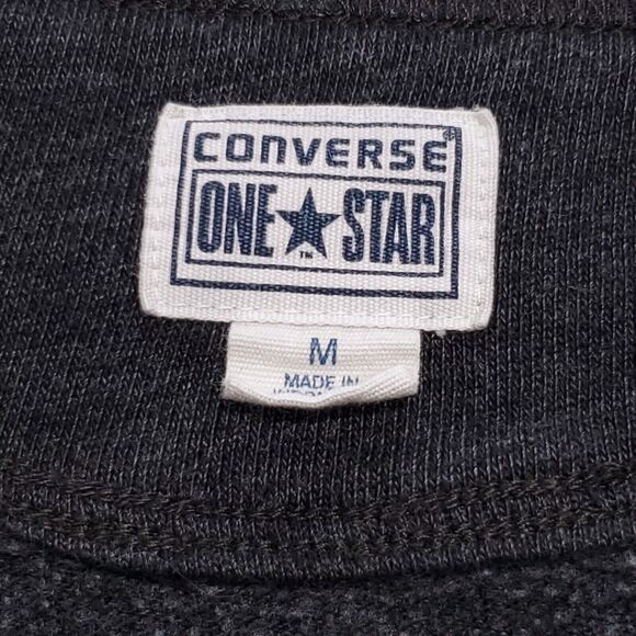 Converse One Star Pullover Long Sleeve Sweatshirt Womens Size Medium M Black - Picture 3 of 8